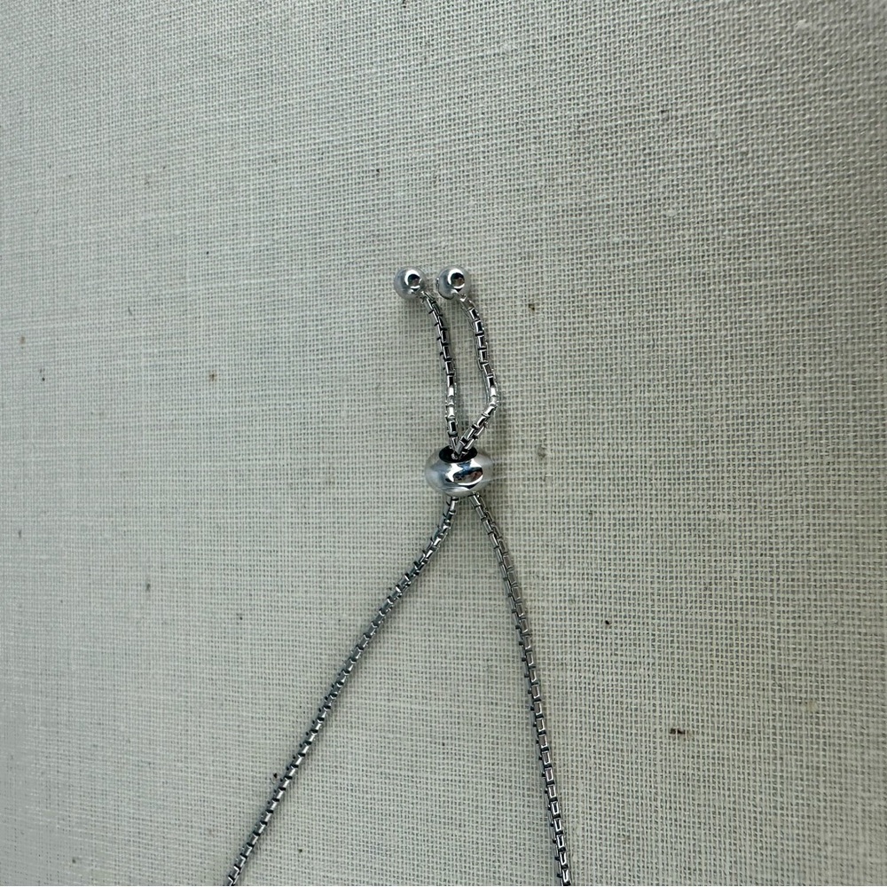 Sapphire & 925 Sterling Silver Signed Fine Adjustable Chain Bracelet 4g - Picture 2 of 8